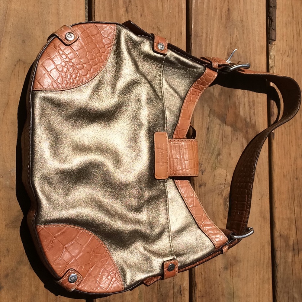 Gold and leather Michael Coors purse